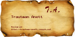 Trautman Anett névjegykártya